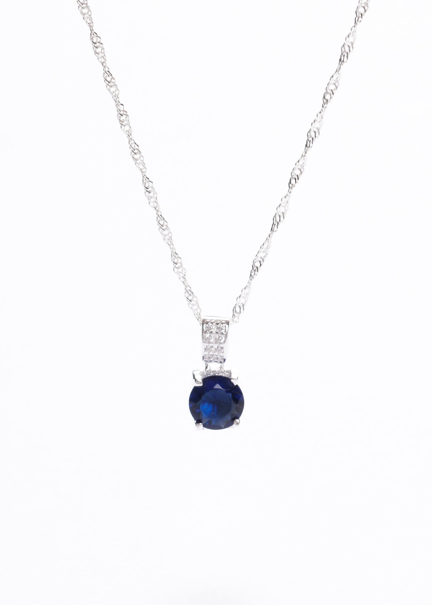 Cadena collar di majesté zirconia azul plata 925