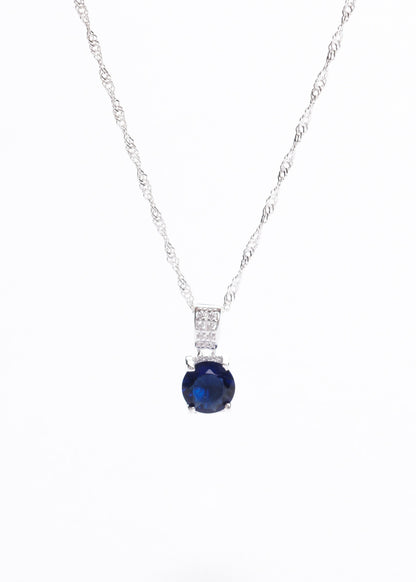 Cadena collar di majesté zirconia azul plata 925