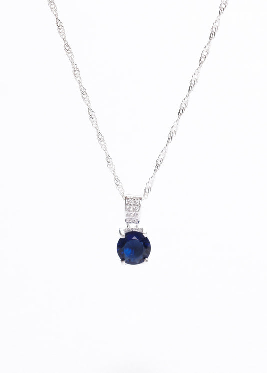 Cadena collar di majesté zirconia azul plata 925