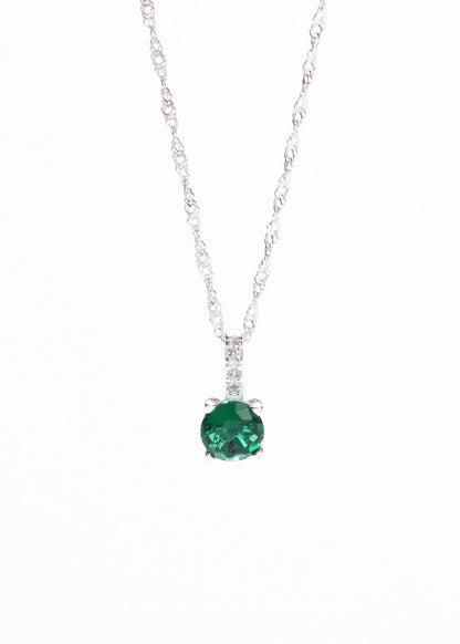 Cadena collar cravatta zirconia verde plata 925