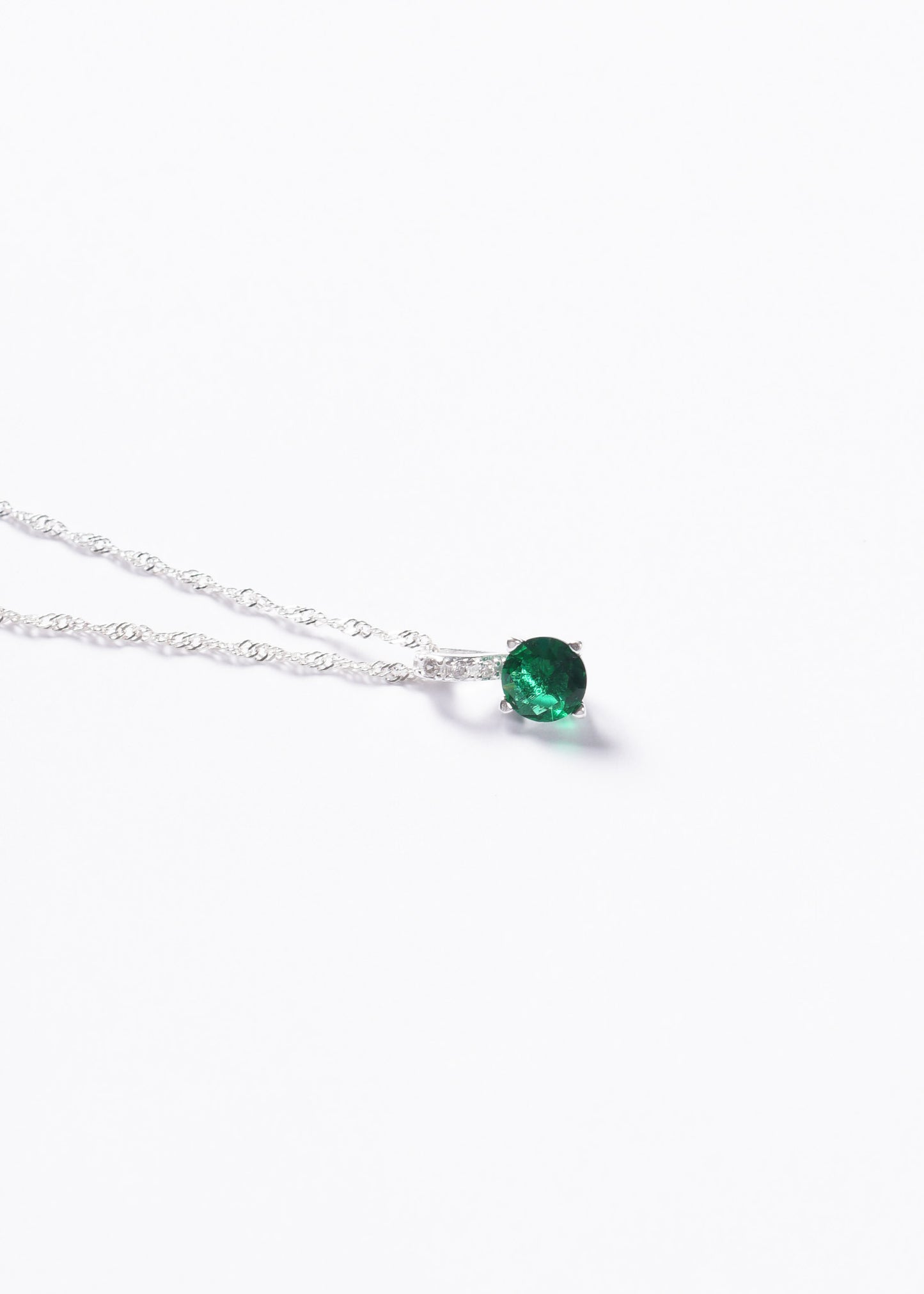 Cadena collar cravatta zirconia verde plata 925