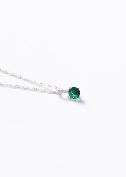 Cadena collar cravatta zirconia verde plata 925