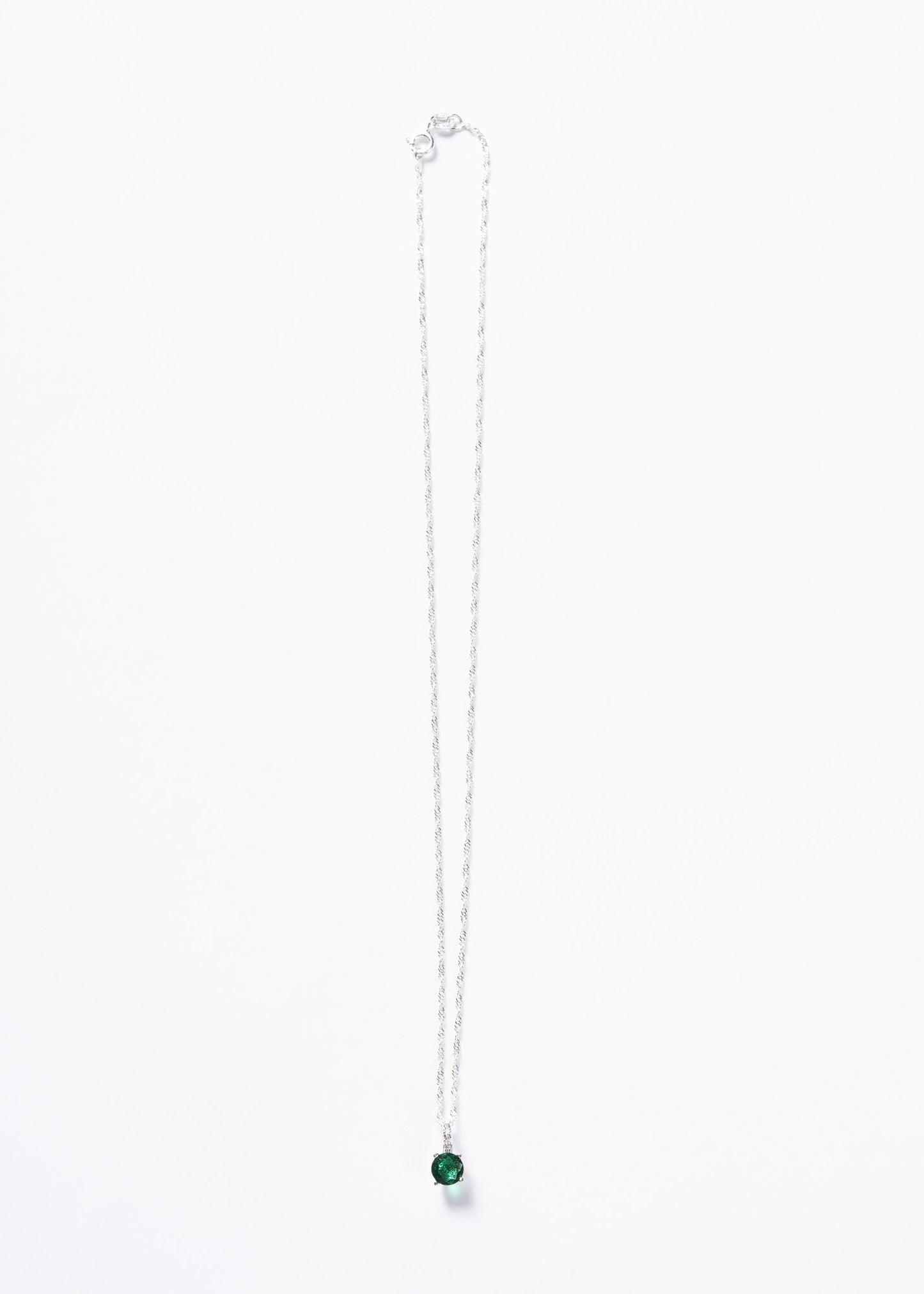 Cadena collar cravatta zirconia verde plata 925
