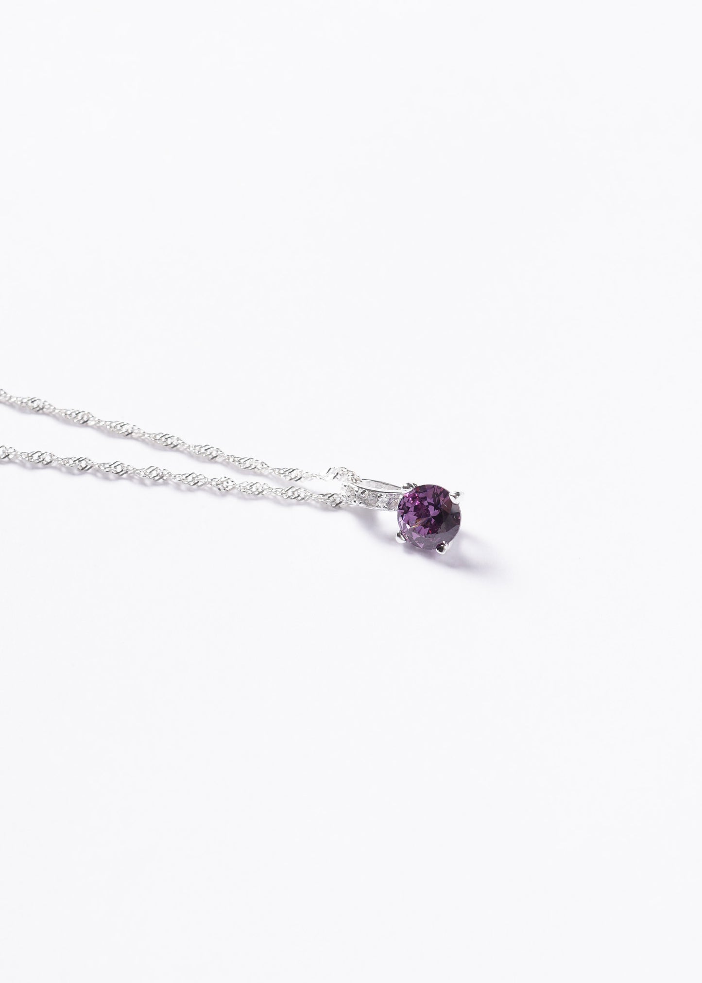Cadena collar cravatta zirconia violeta plata 925