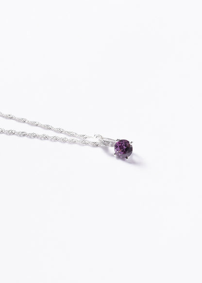 Cadena collar cravatta zirconia violeta plata 925
