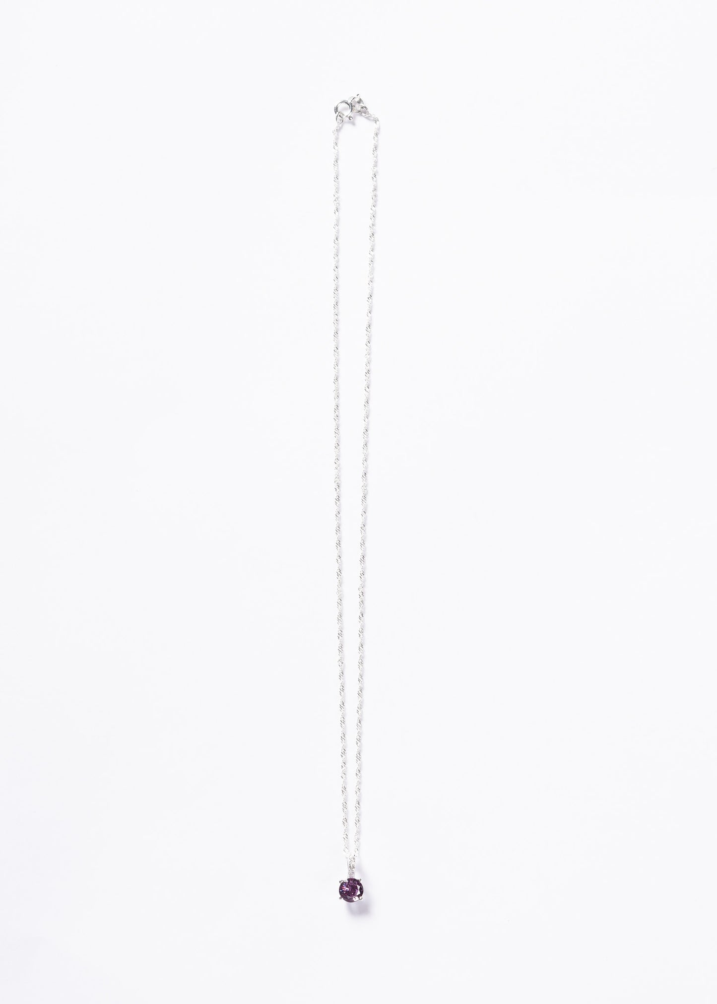 Cadena collar cravatta zirconia violeta plata 925