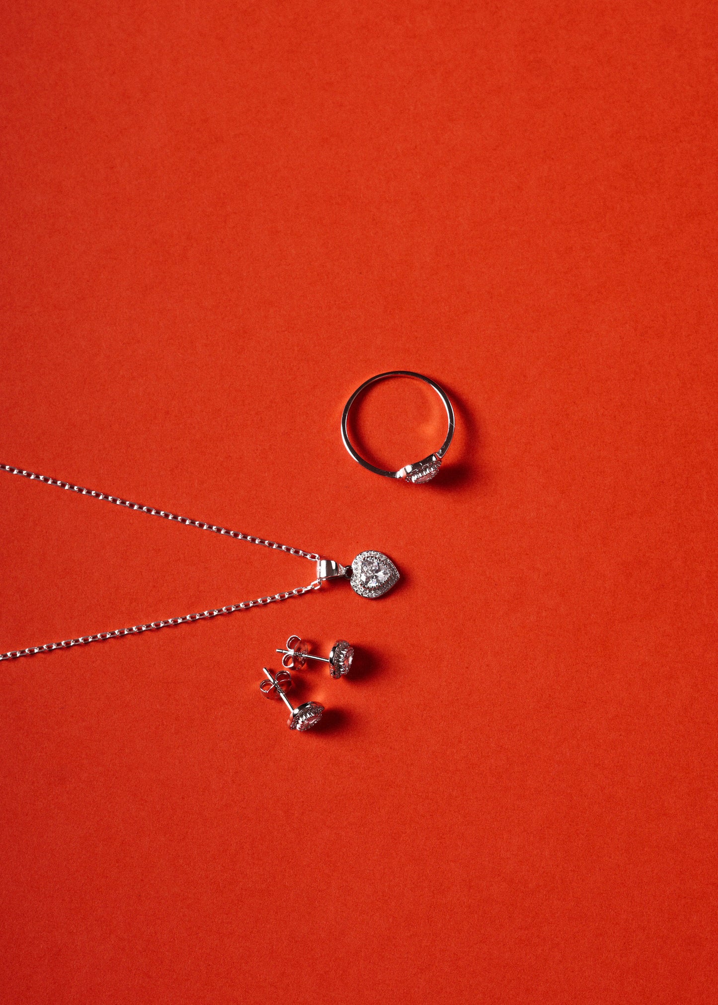 Cadena collar forcé dije corazón promesa zirconia plata 925