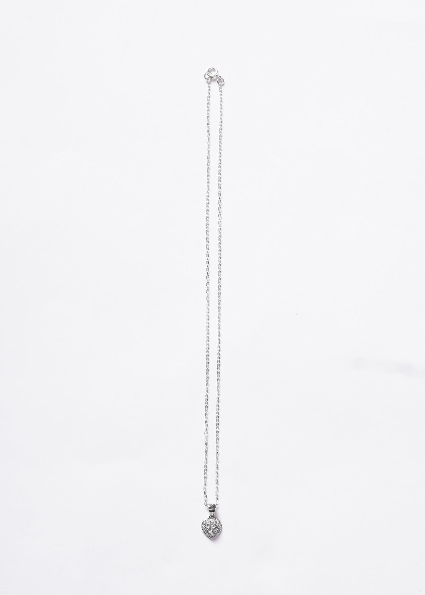 Cadena collar forcé dije corazón promesa zirconia plata 925