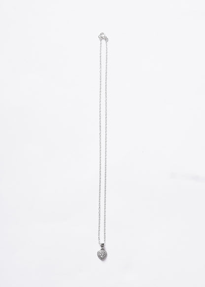 Cadena collar forcé dije corazón promesa zirconia plata 925