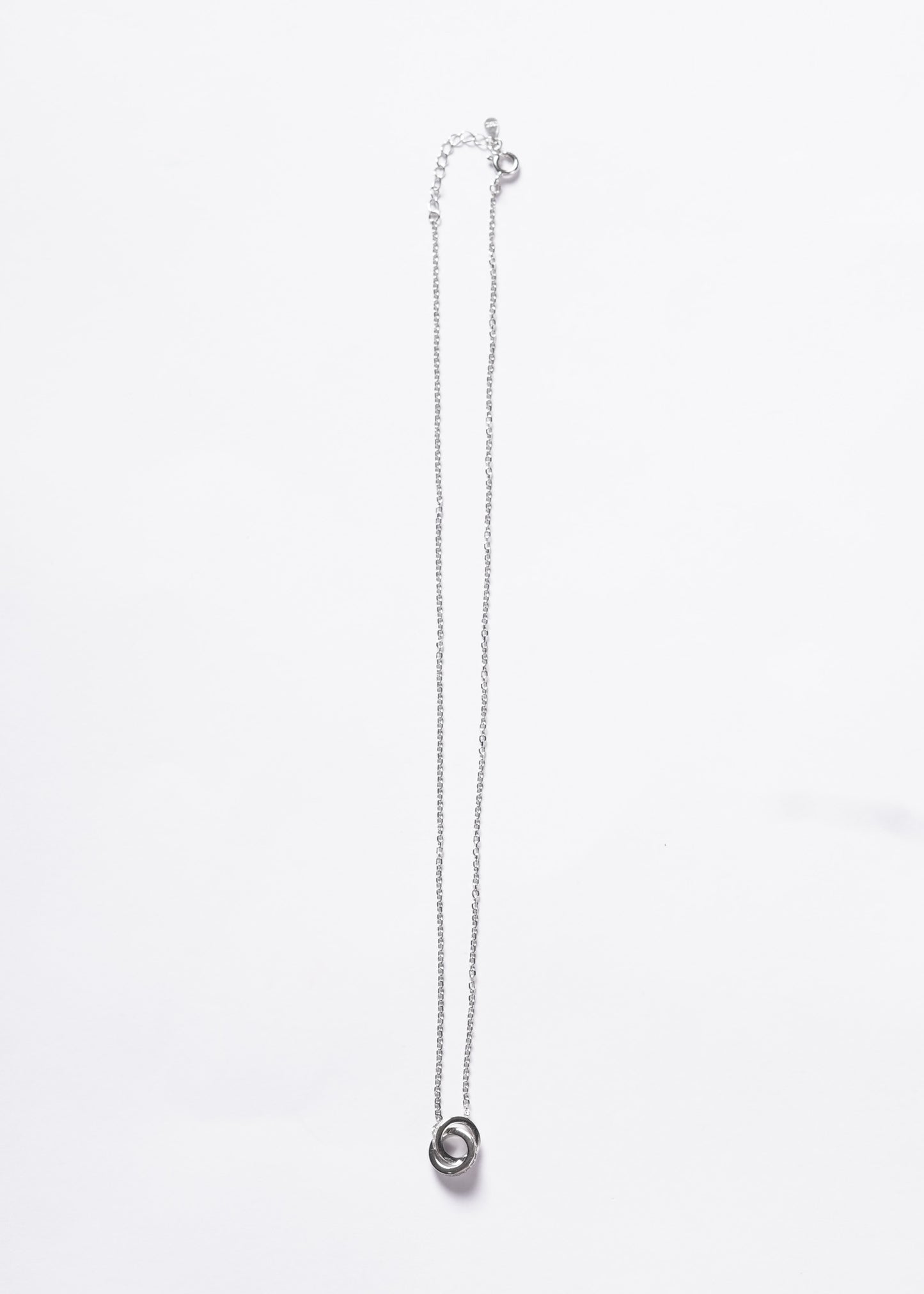 Cadena collar forcé doble aro zirconias plata 925