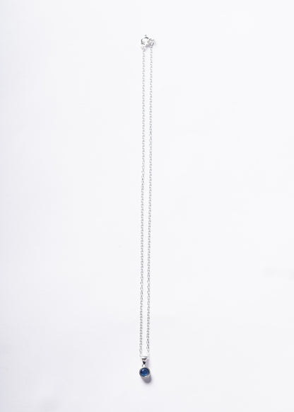 Cadena collar forcé con dije punto luz azul plata 925