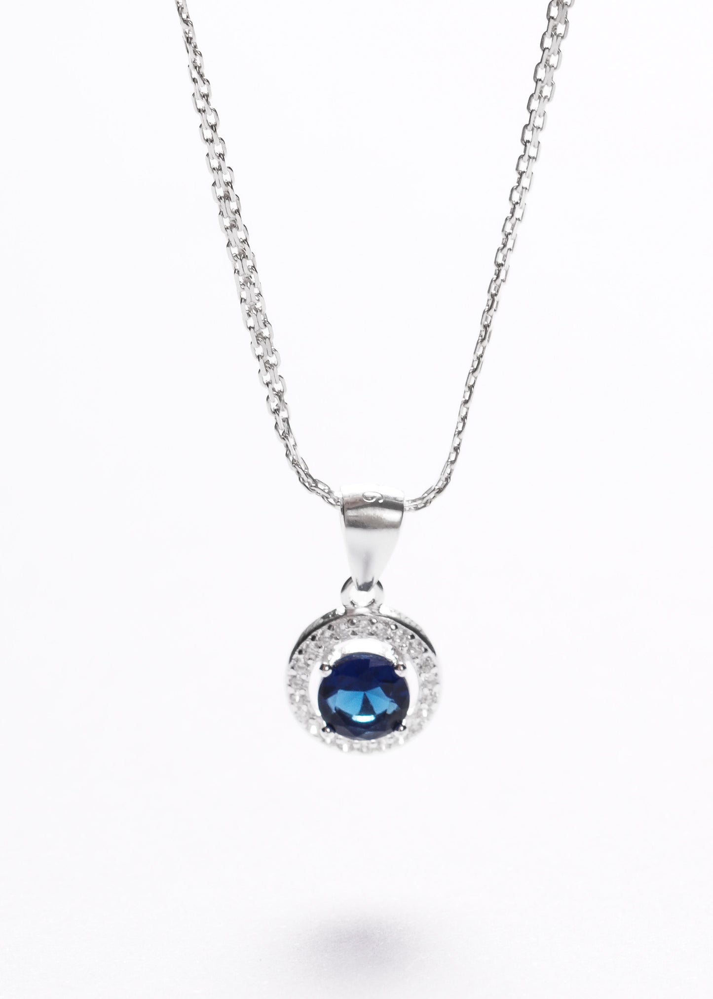 Dije Lady Di calado zirconia azul Plata 925