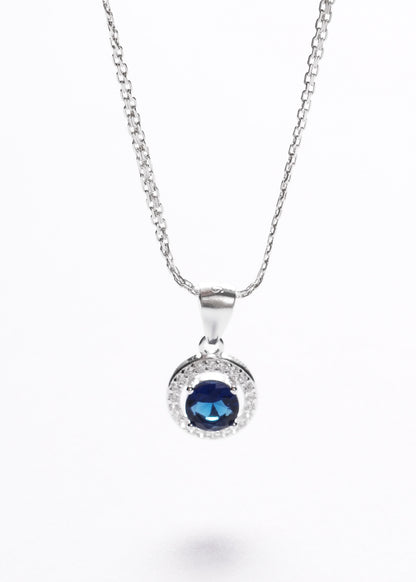 Dije Lady Di calado zirconia azul Plata 925