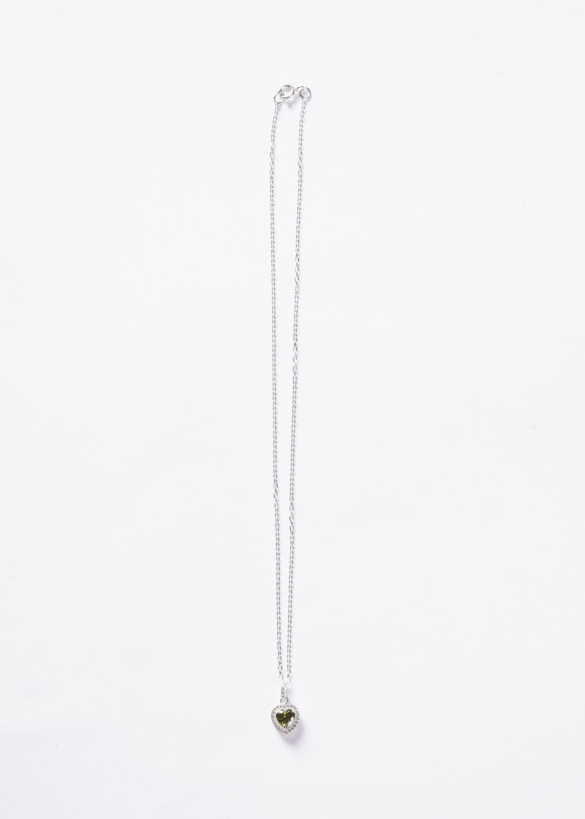 Collar promesa forcet corazón verde oliva Plata 925