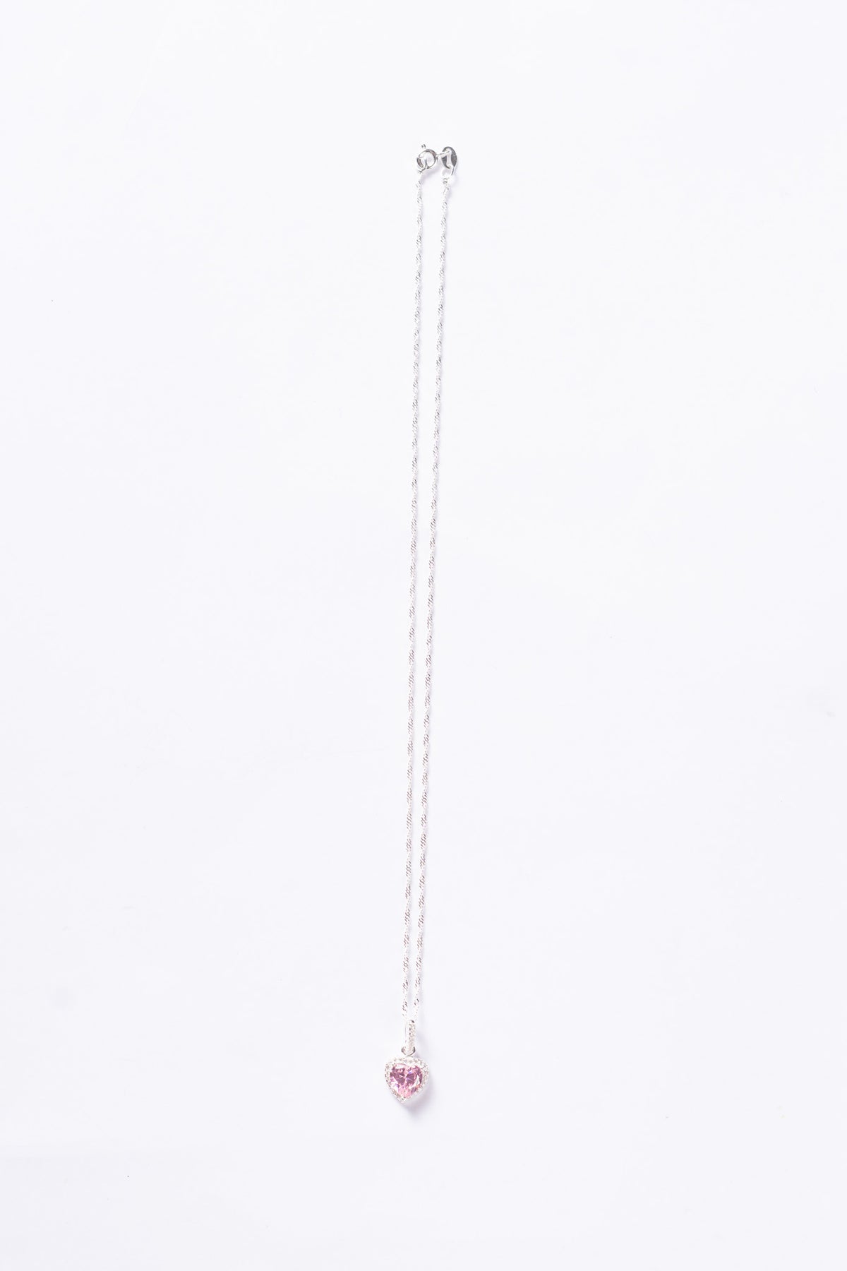 Collar promesa singapur corazón rosa Plata 925