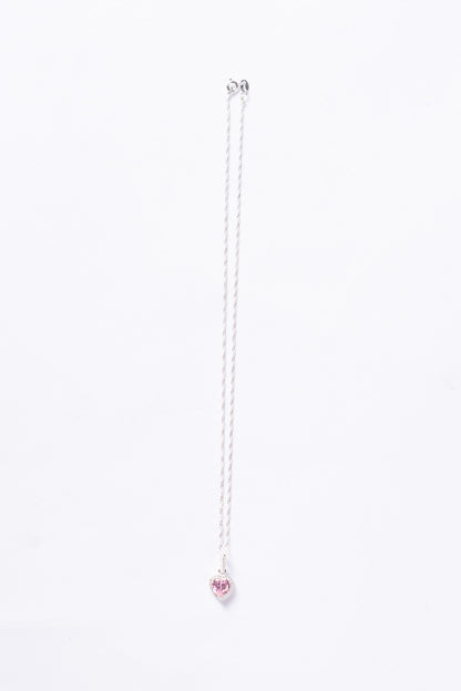 Collar promesa singapur corazón rosa Plata 925