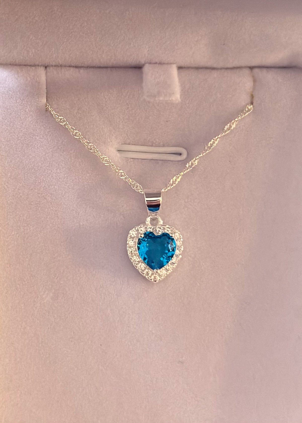 Collar promesa singapur corazón turquesa Plata 925