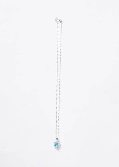 Collar promesa singapur corazón turquesa Plata 925