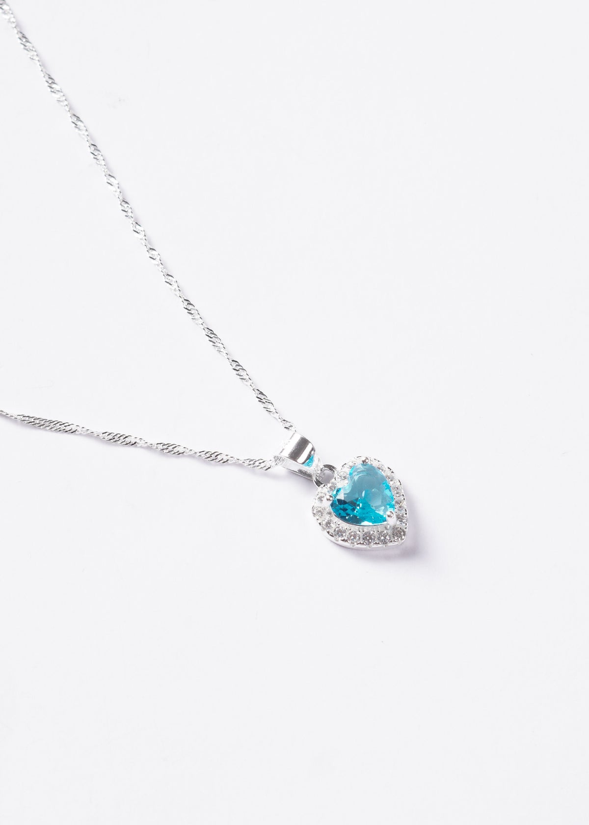 Collar promesa singapur corazón turquesa Plata 925
