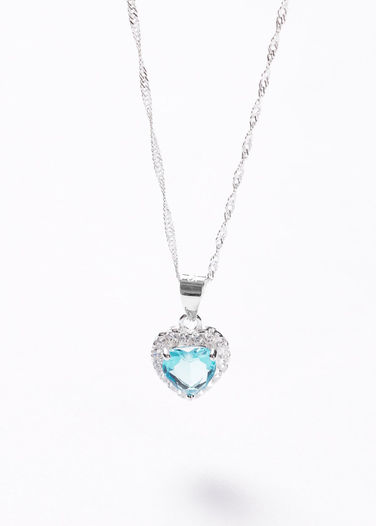 Collar promesa singapur corazón turquesa Plata 925