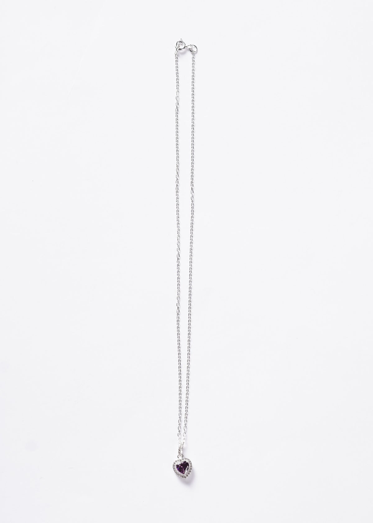 Cadena collar promesa forcet corazón violeta Plata 925