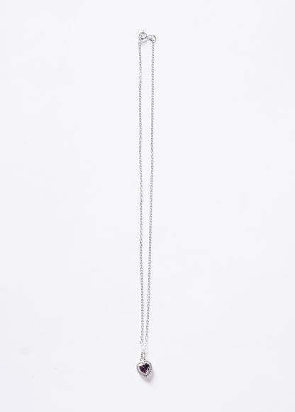 Cadena collar promesa forcet corazón violeta Plata 925