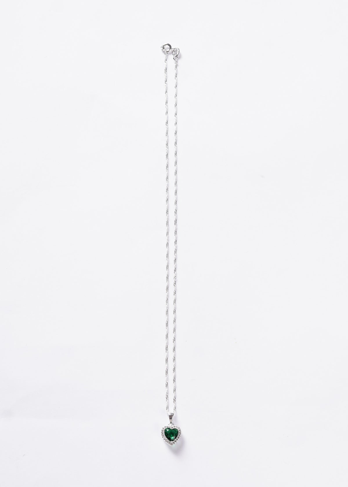 Cadena collar Promesa corazón verde esmeralda Plata 925 & Zirconia