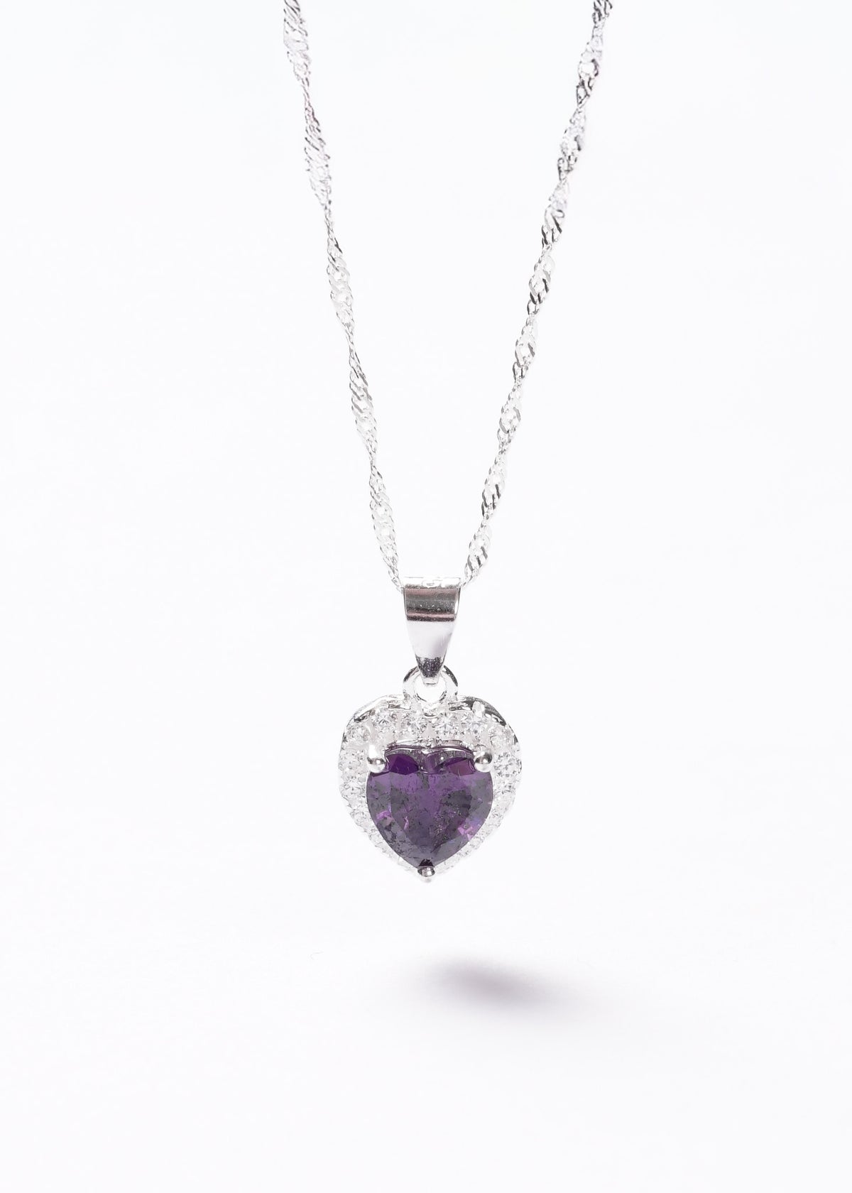 Cadena collar Promesa corazón violeta Plata 925 & Zirconia