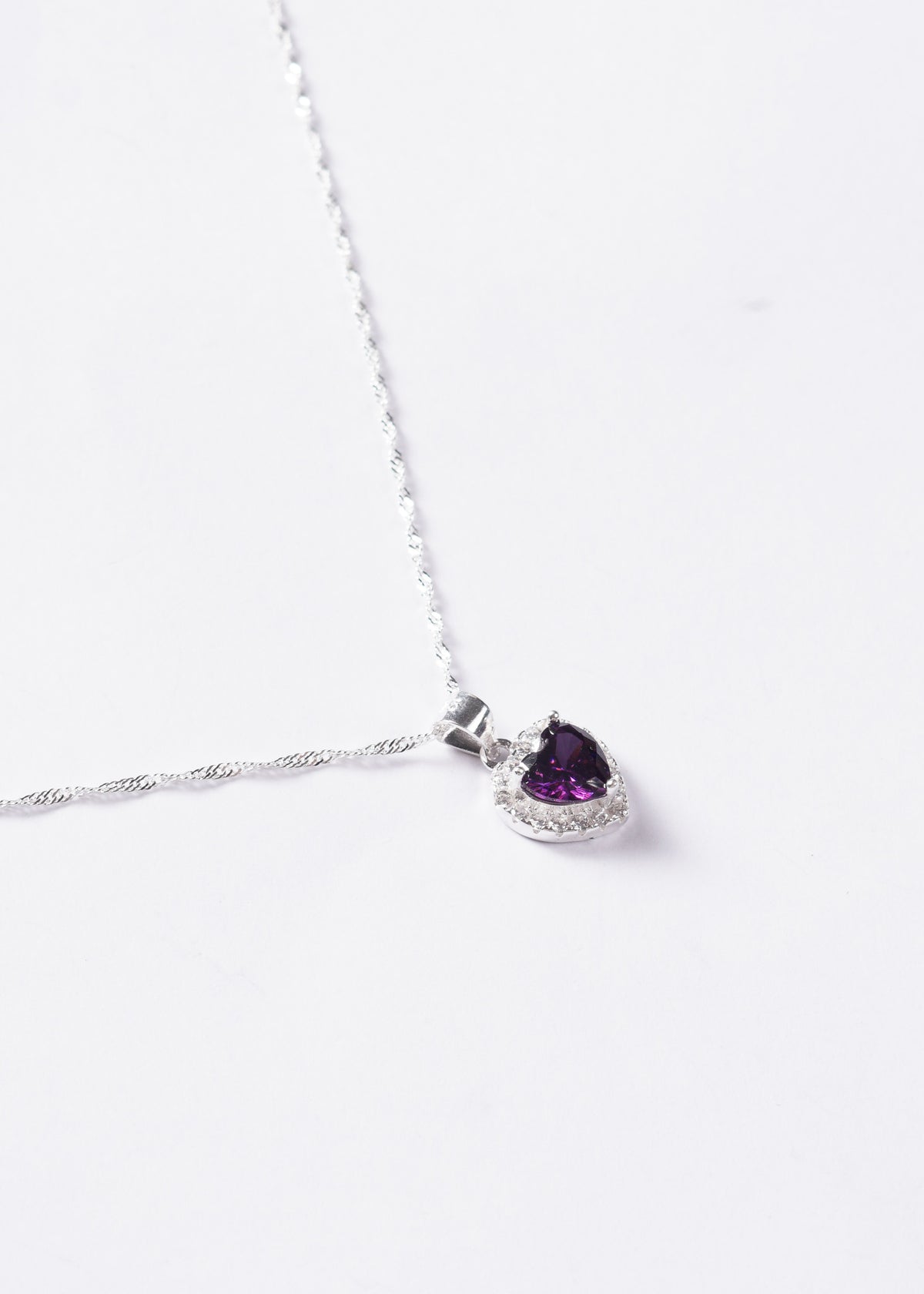 Cadena collar Promesa corazón violeta Plata 925 & Zirconia