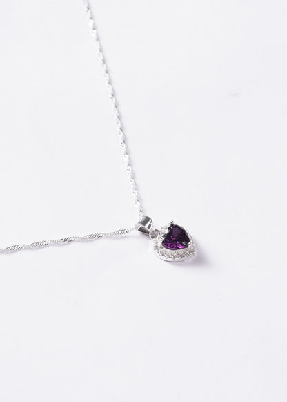 Cadena collar Promesa corazón violeta Plata 925 & Zirconia