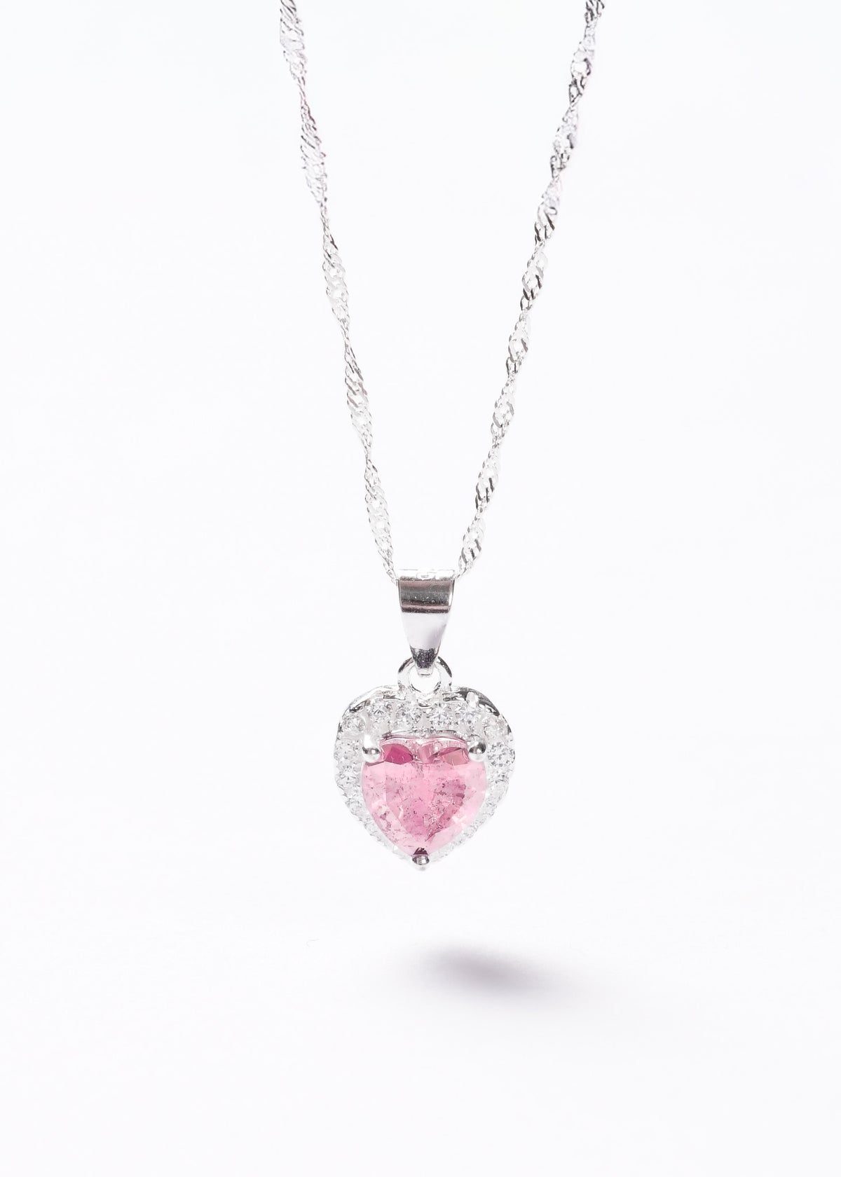 Cadena collar Promesa corazón rosa Plata 925 & Zirconia