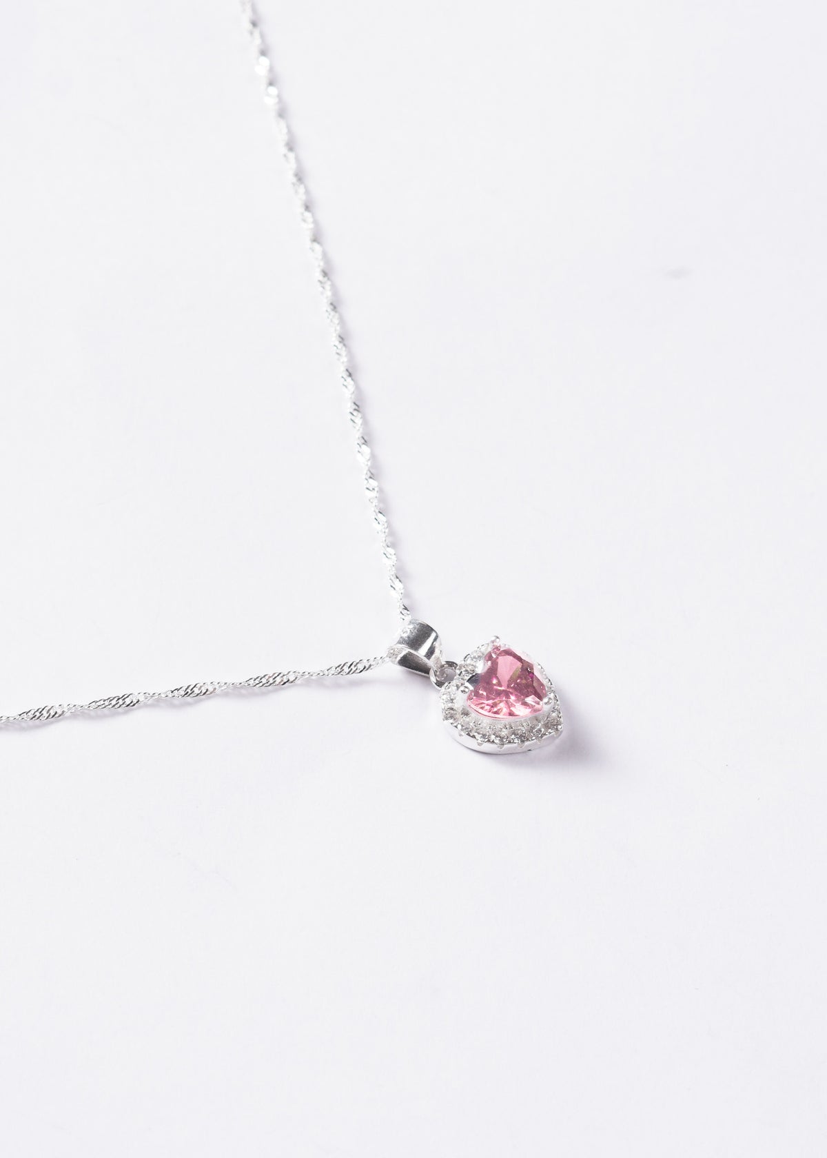 Cadena collar Promesa corazón rosa Plata 925 & Zirconia