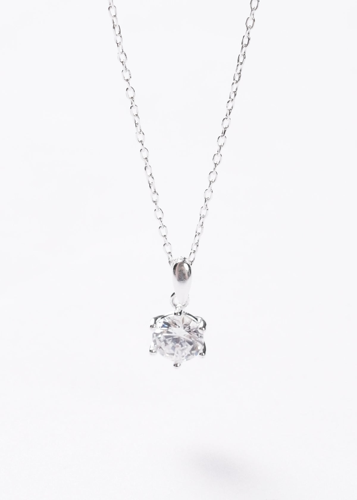 Cadena collar forcé punto luz 6 puntas Plata 925 & Zirconia