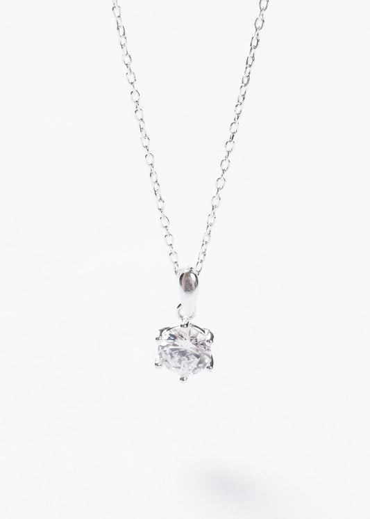 Cadena collar forcé punto luz 6 puntas Plata 925 & Zirconia