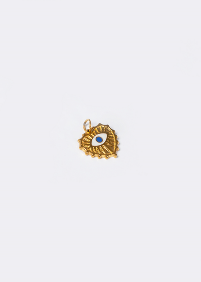 Dije corazón ojo turco acero quirúrgico