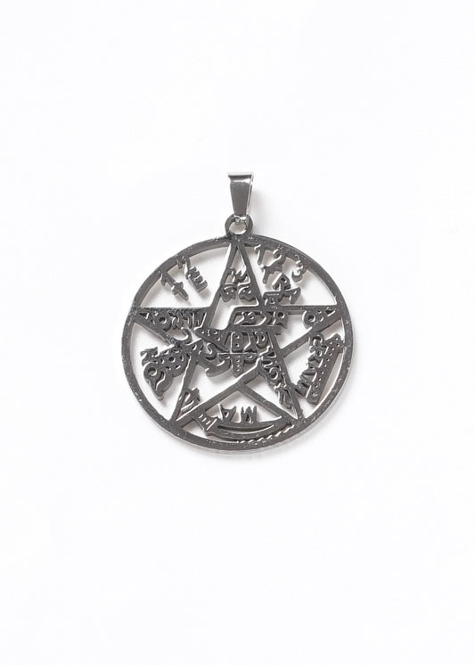 Dije tetragramatón calado acero quirúrgico