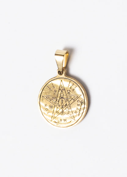 Dije 2cm medalla tetragramatón acero quirúrgico