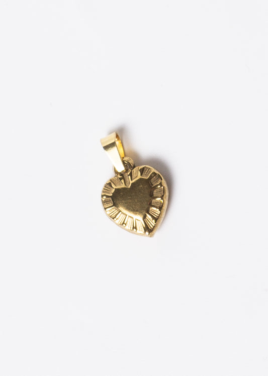 Dije corazón facetado acero quirúrgico dorado