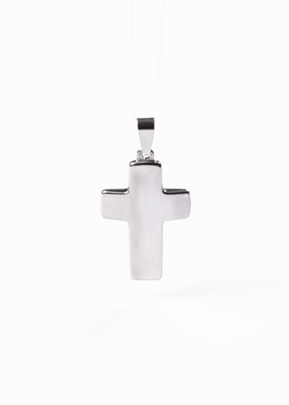 Dije cruz bombé 3x2cm acero quirúrgico - Mediano