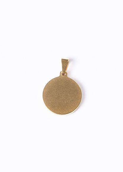 Dije trébol 17mm acero quirúrgico dorado - Suerte