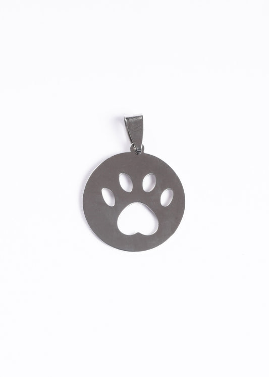 Dije liso huella de perro acero quirúrgico