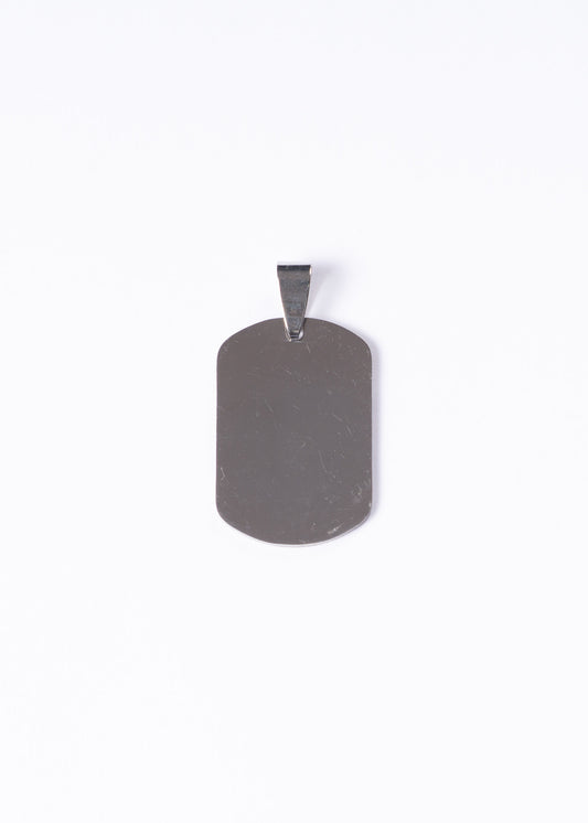 Dije placa lisa 3x2cm acero quirúrgico - Mediana