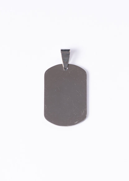 Dije placa lisa grande 3.6 x 2.3cm acero quirúrgico + Grabado