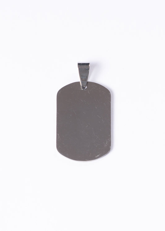 Dije placa lisa 3.6 x 2.3cm acero quirúrgico - Grande