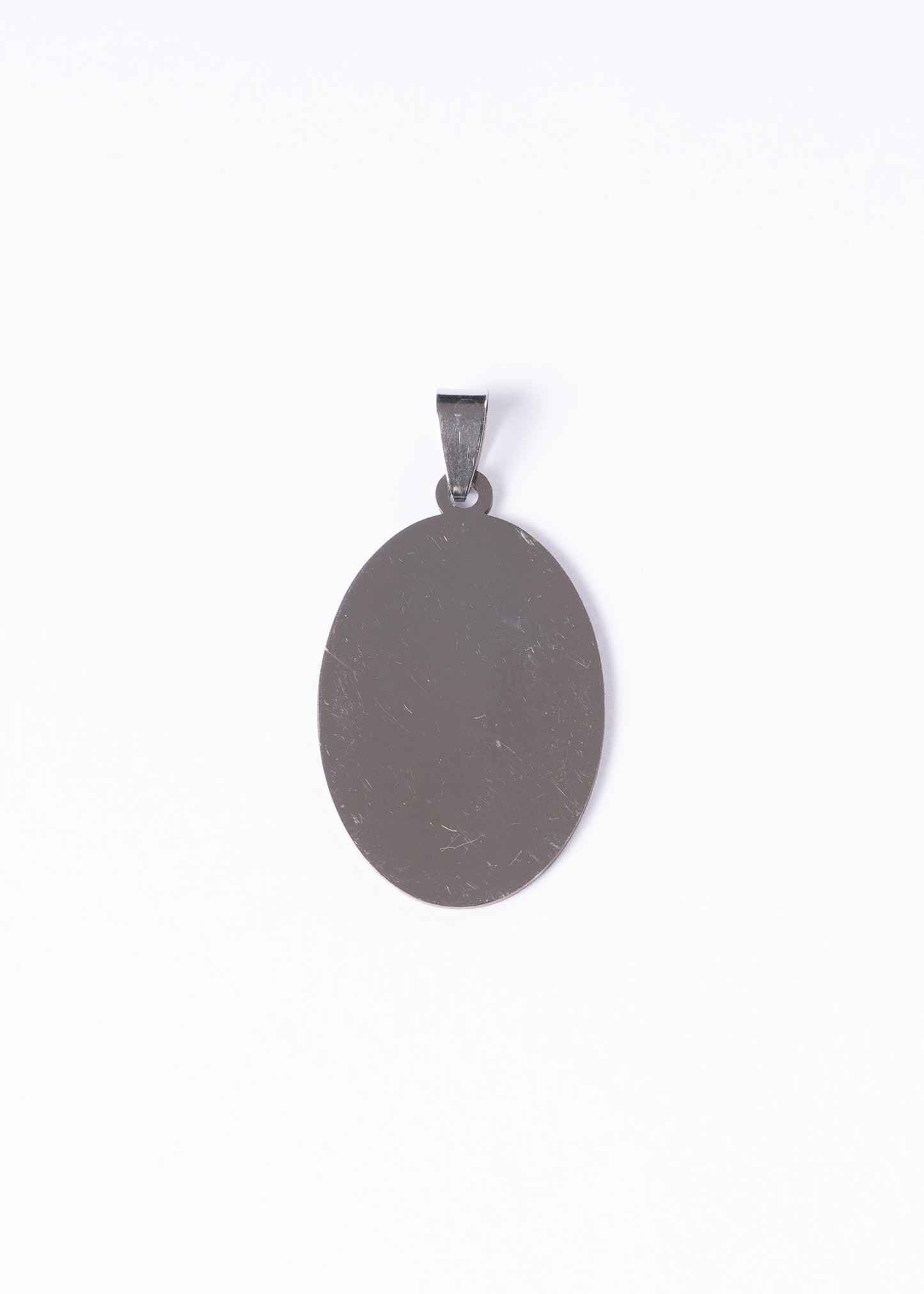 Dije medalla ovalada grande 3.5cm x 2.5cm acero quirúrgico