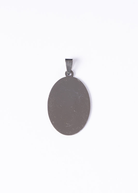 Dije medalla ovalada grande 3.5cm x 2.5cm acero quirúrgico