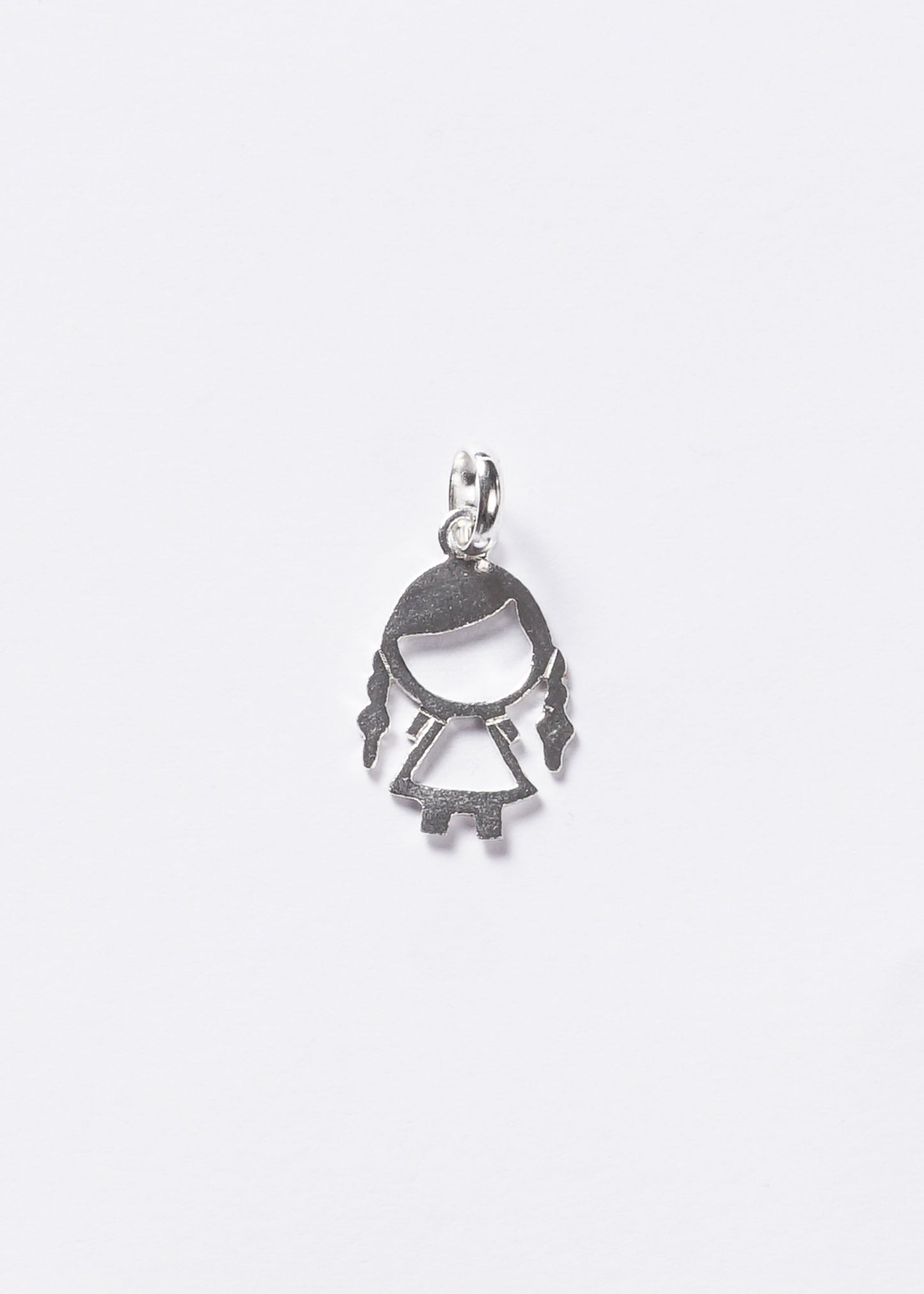 Dije Niña calado liso 20mm plata 925