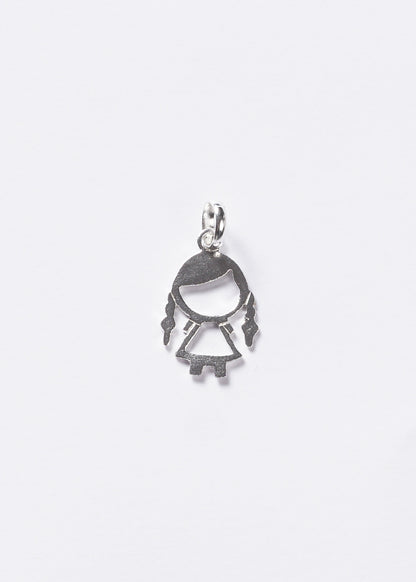 Dije Niña calado liso 20mm plata 925