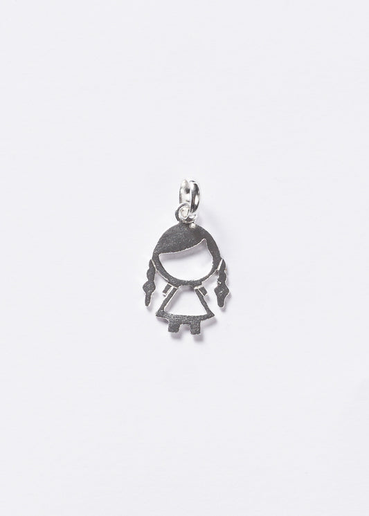 Dije Niña calado liso 20mm plata 925