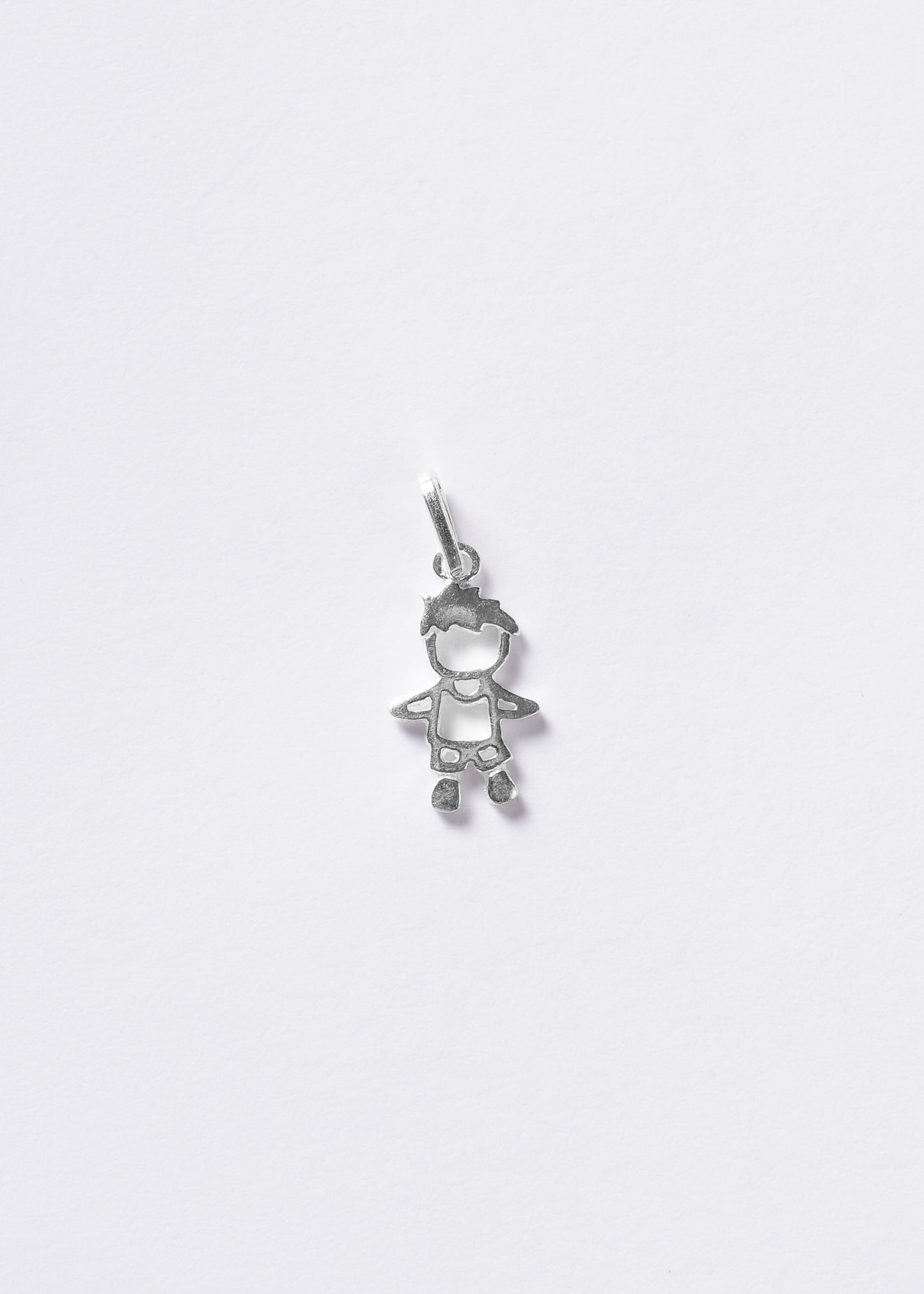 Dije mini Niño liso 14mm plata 925